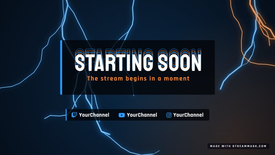 Starting soon screen made with the Overlay Creator